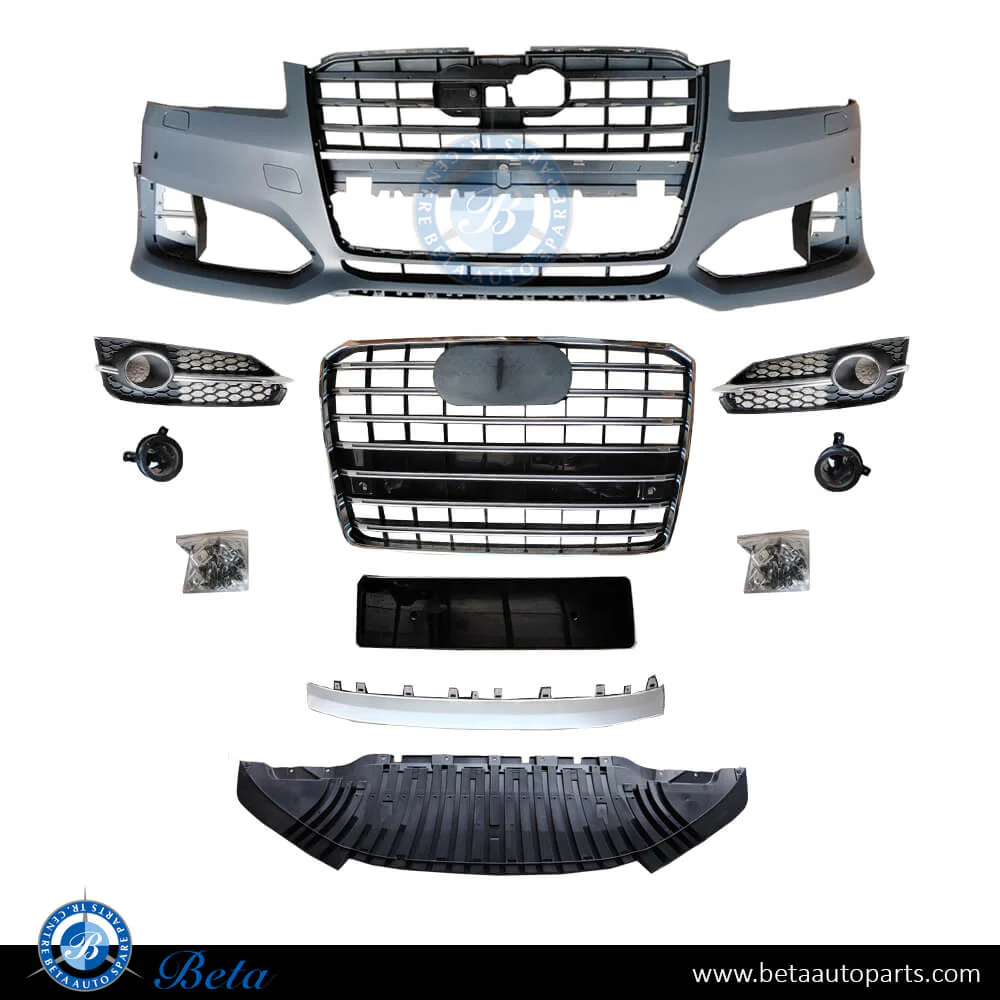 Audi A8 S-Line (2014-2017), Front Bumper with PDC, China, 4H0807065Q