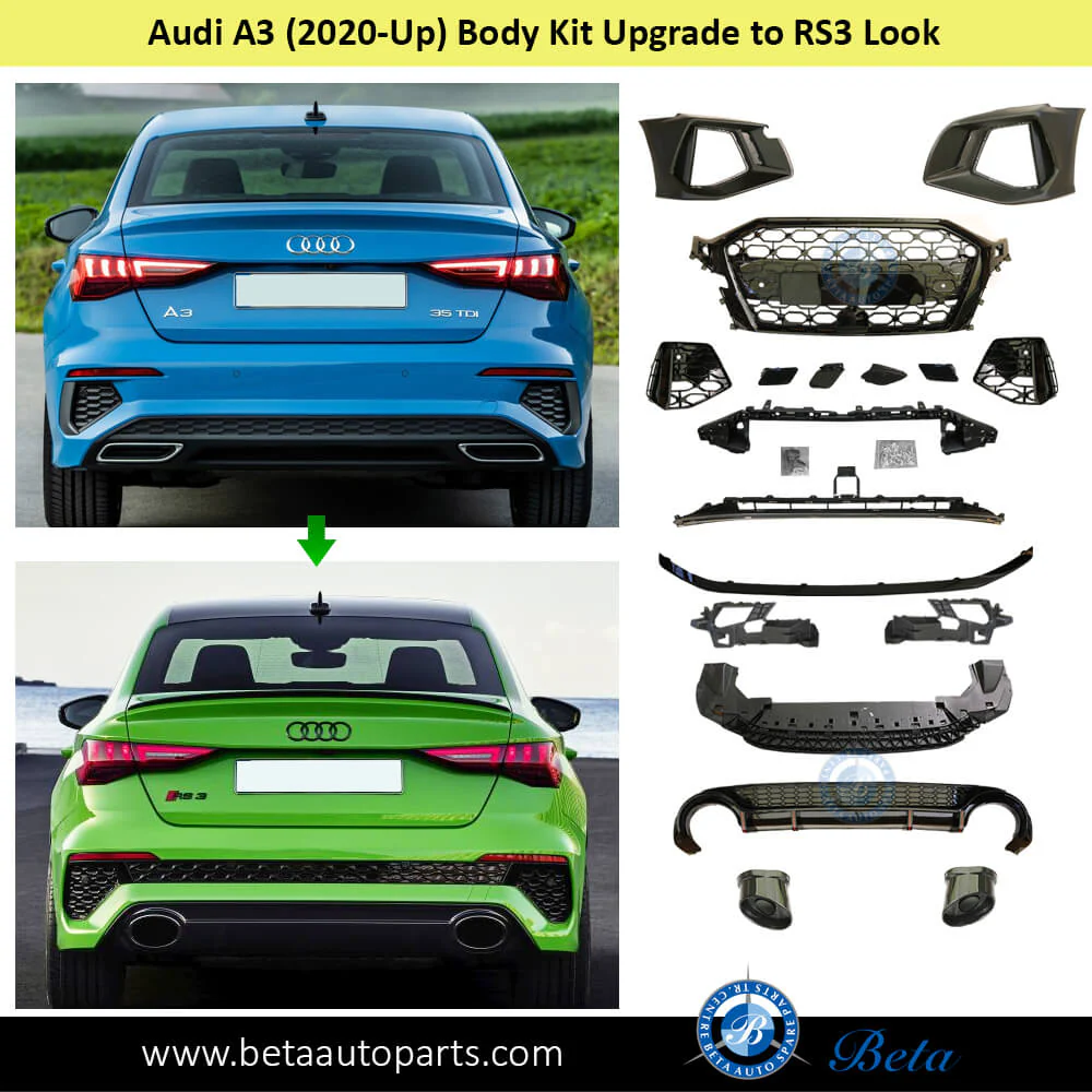 Audi A3 S-Line Sedan (2020-2024), Body Kit Upgrade to RS3 Look, China - Image 3