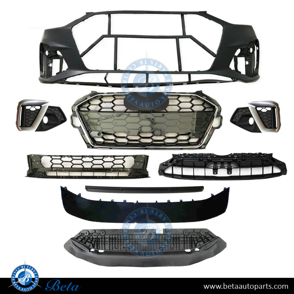 Audi A4 S-Line (2020-2024), Front Bumper with PDC / Park Assist / Washer, China, 8W0807065BH
