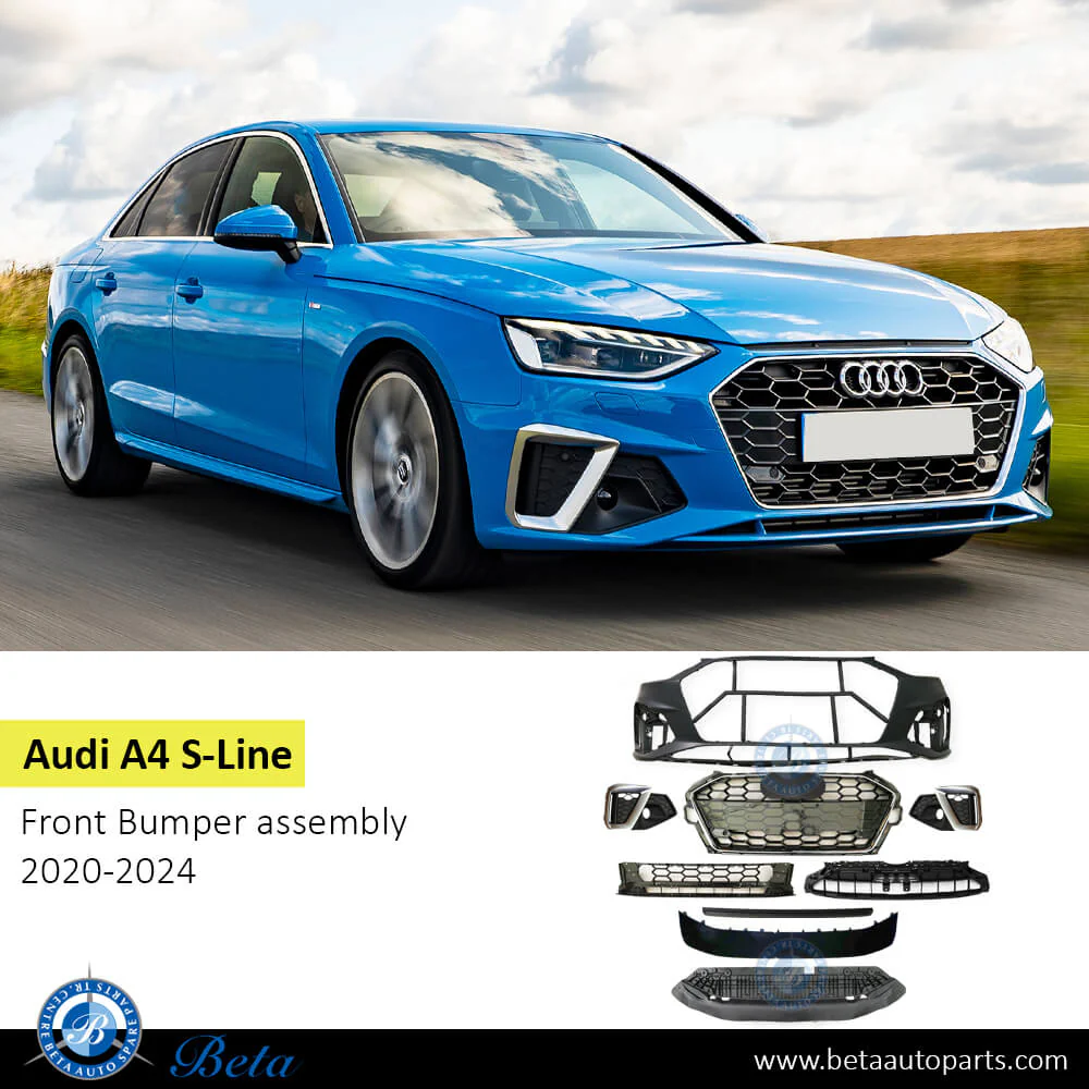 Audi A4 S-Line (2020-2024), Front Bumper with PDC / Park Assist / Washer, China, 8W0807065BH - Image 2