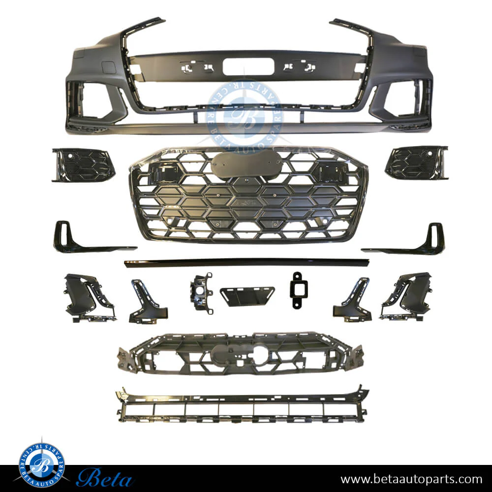 Audi A6 S-Line (2019-2024), Front Bumper with PDC and Park Assist, China, 4K0807065