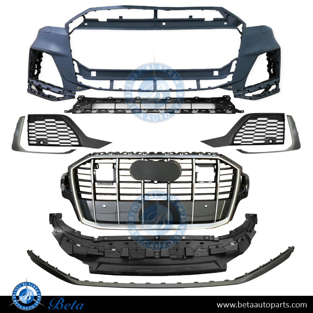 Audi Q7 S-Line (2020-2024), Front Bumper with PDC with Park Assist with Washer with Radiator Grille, China, 4M0807065AD