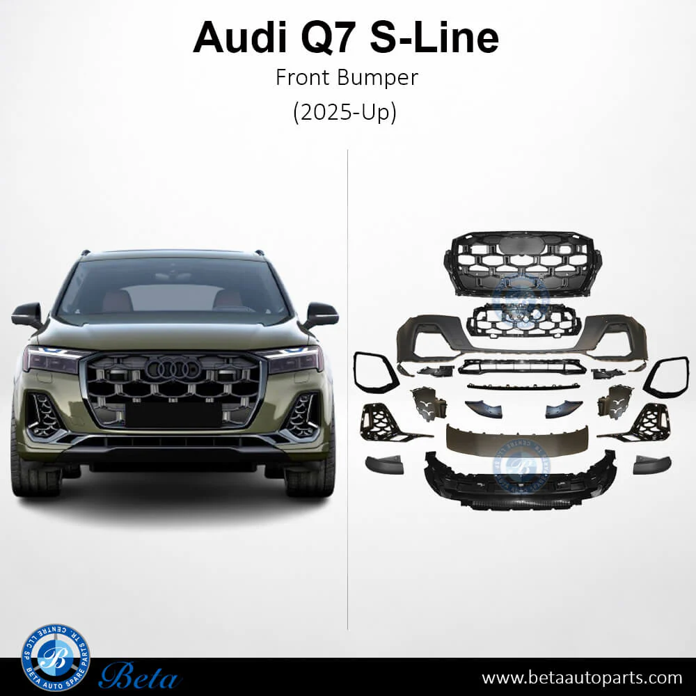 Audi Q7 S-Line (2025-Up), Front Bumper with PDC, Park Assist, Washer and Radiator Grille, China, 4M0807065AL - Image 2