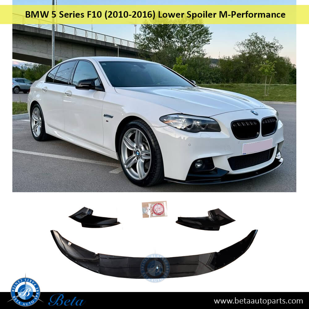 BMW 5 Series F10 (2010-2016), Front Bumper Lower Spoiler M-Performance (Gloss Black), China, 51192219338 - Image 2