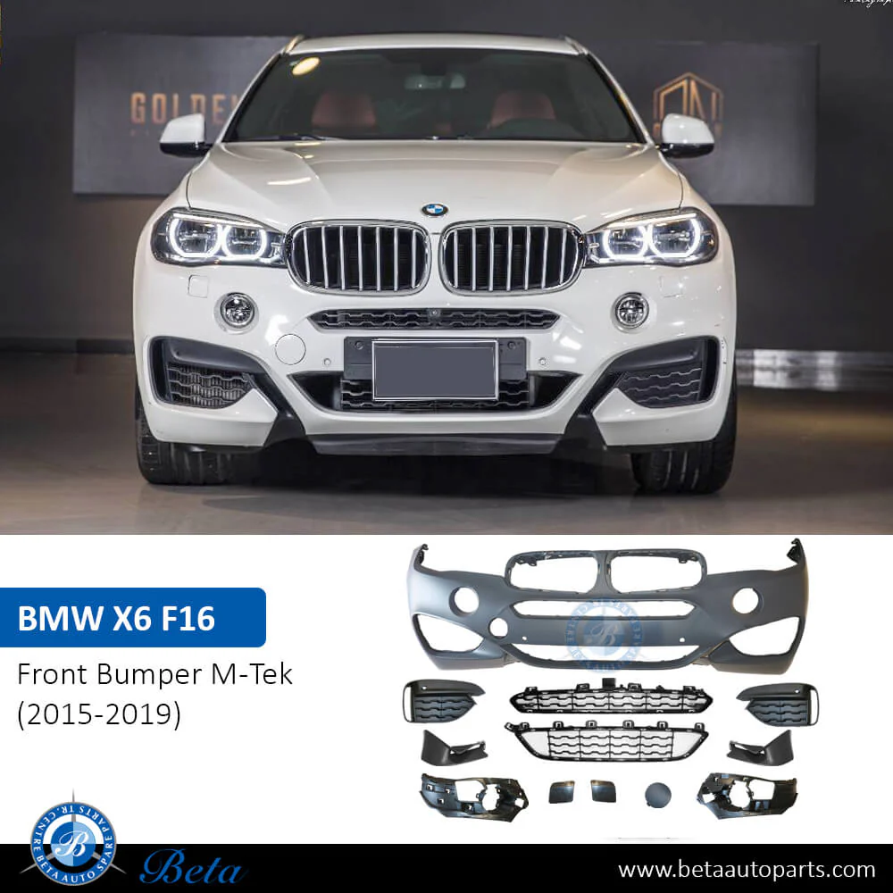 BMW X6 F16 (2015-2019), Front Bumper M-Tek with Park Assist and Washer, China - Image 2