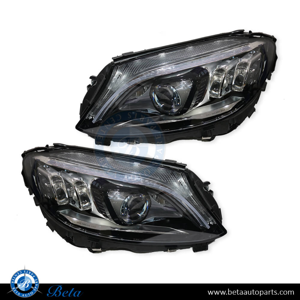 Mercedes C-Class W205 (2015-2018), Headlamp Upgrade from Normal to 2019 Dynamic LED Look (Blue LED), China, 2059066404 / 2059066504