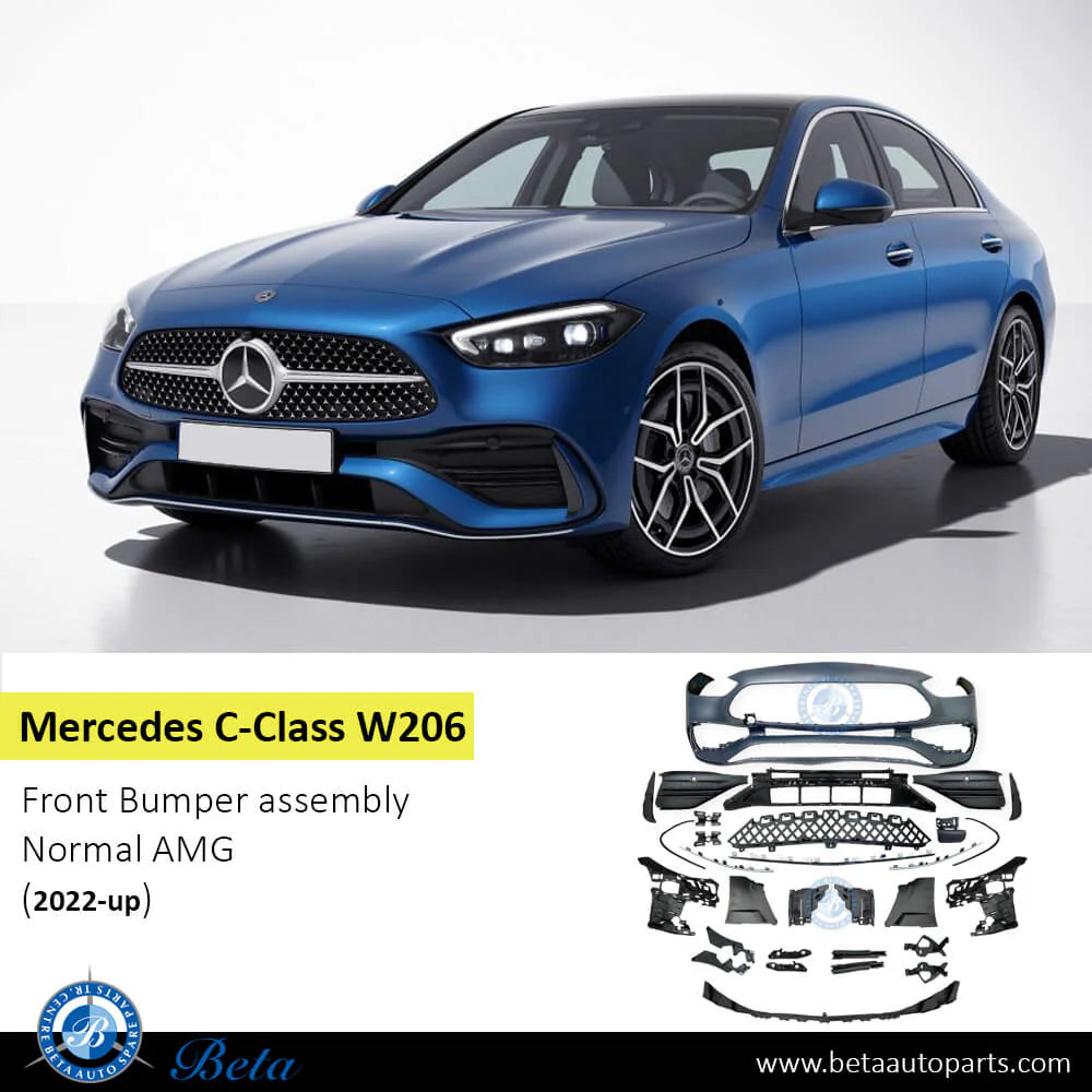 Mercedes C-Class W206 (2022-Up), Front Bumper Normal AMG with Park Assist, China, 2068859201 - Image 2