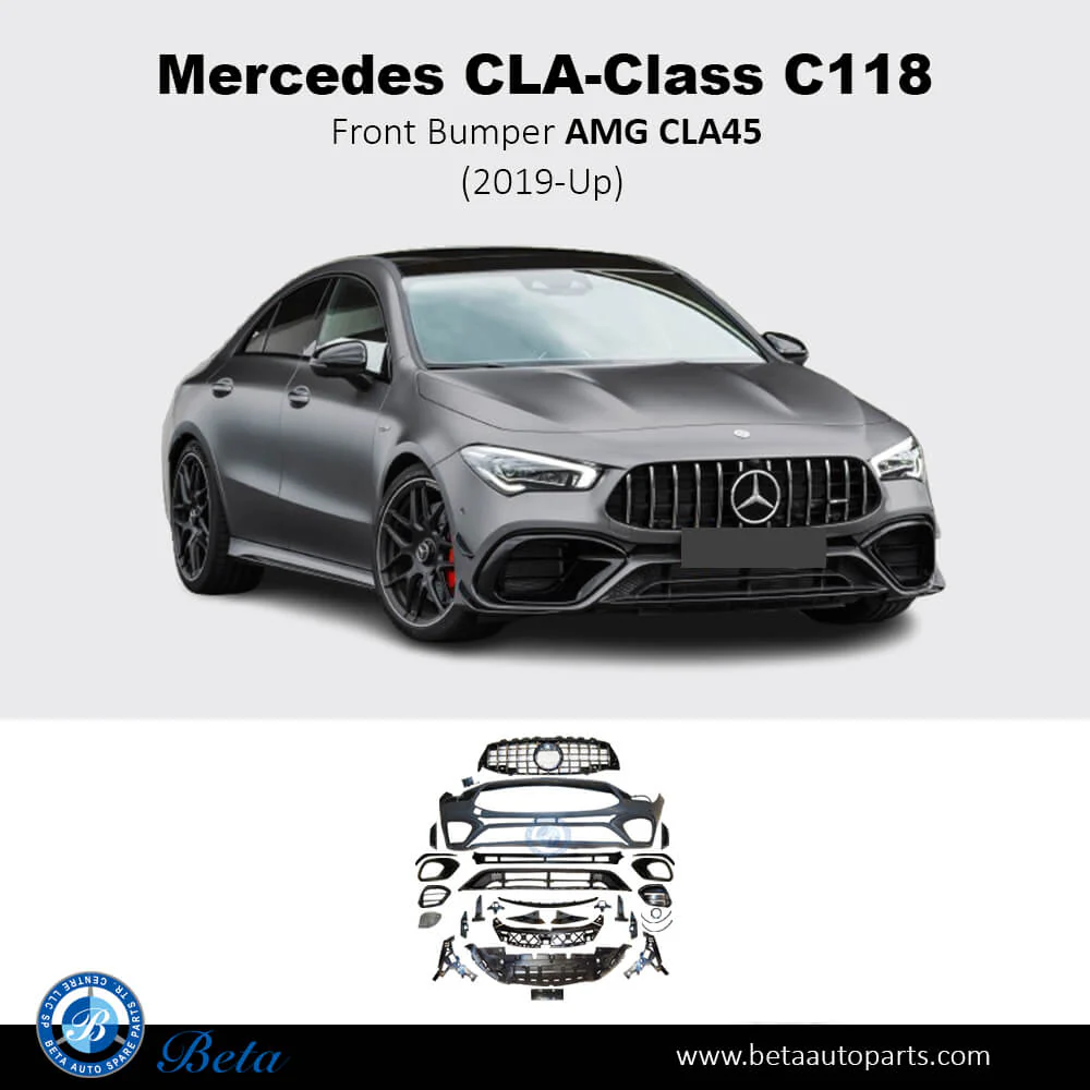 Mercedes CLA-Class C118 (2019-Up), Front Bumper AMG CLA45 with Park Assist with Radiator Grille, China , 1188857901 - Image 2