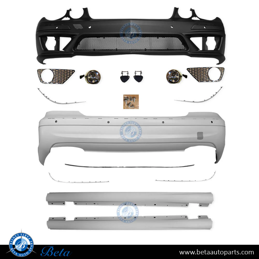 Mercedes E-Class W211 (2006-2009), Body Kit Upgrade to AMG E63 with PDC / Washer (Steel Mesh), Taiwan