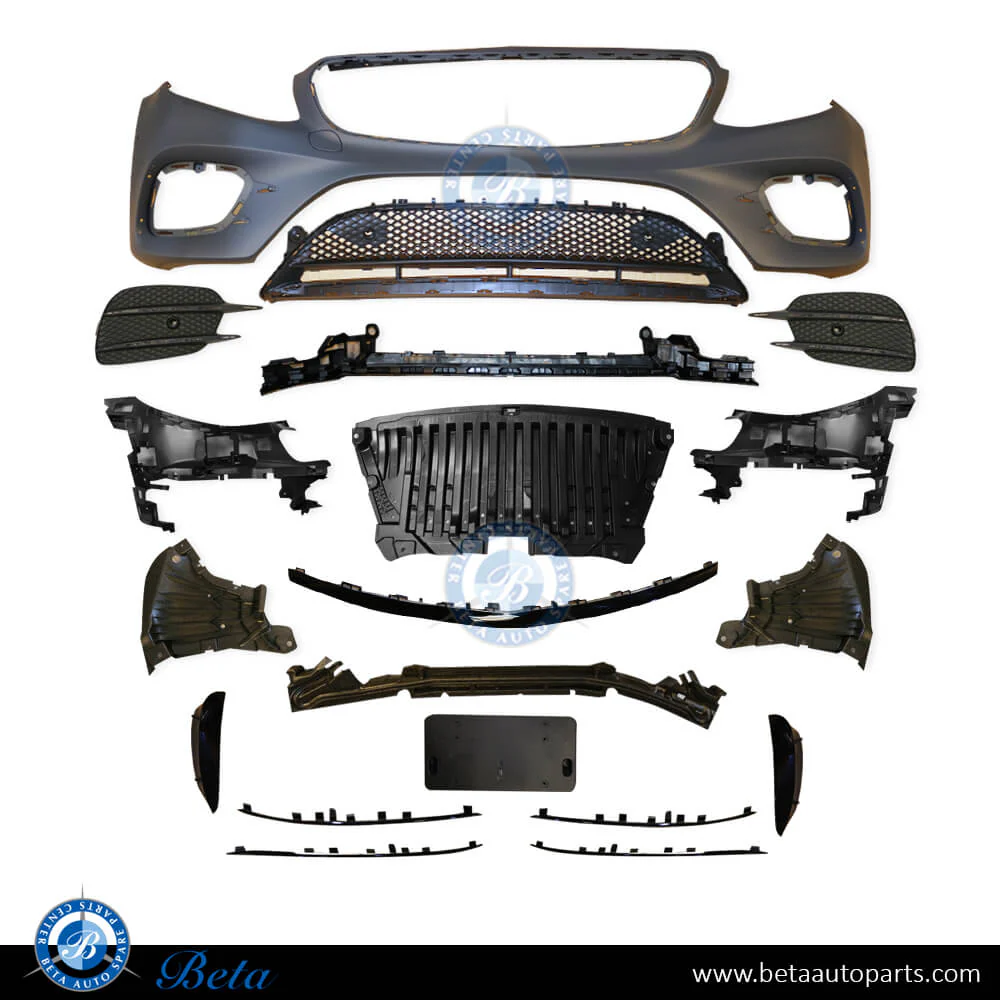 Mercedes E-Class W213 (2017-2020), Front Bumper AMG E43 with PDC (Gloss Black), Taiwan