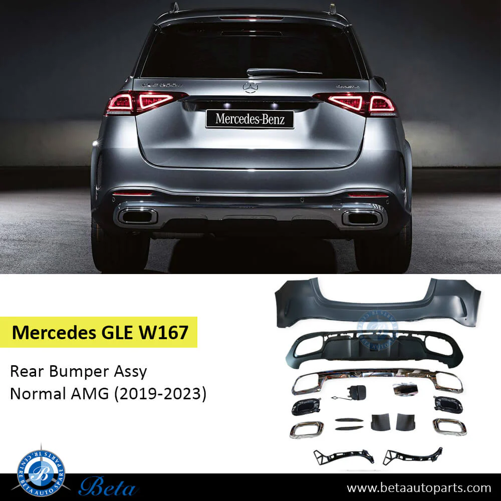 Mercedes GLE-Class W167 (2019-2023), Rear Bumper Normal AMG with Park Assist, China, 1678851203 - Image 2
