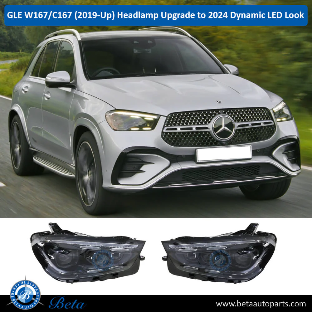 Mercedes GLE-Class W167 / C167 (2019-Up), Headlamp Upgrade from Static LED to 2024 Dynamic LED, China, 1679060303 / 1679060403 - Image 3