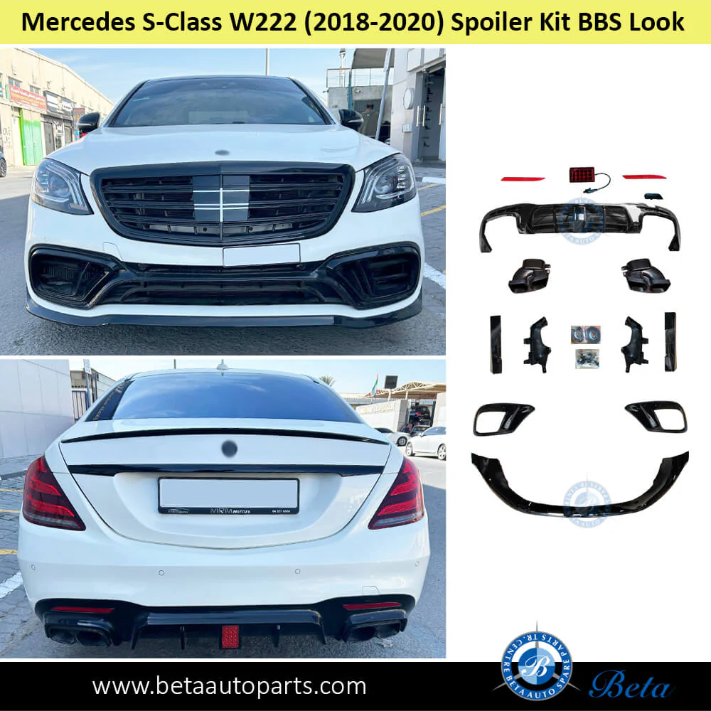 Mercedes S-Class W222 (2018-2020), Spoiler Kit BBS Look for AMG S63 (Gloss Black), China - Image 2