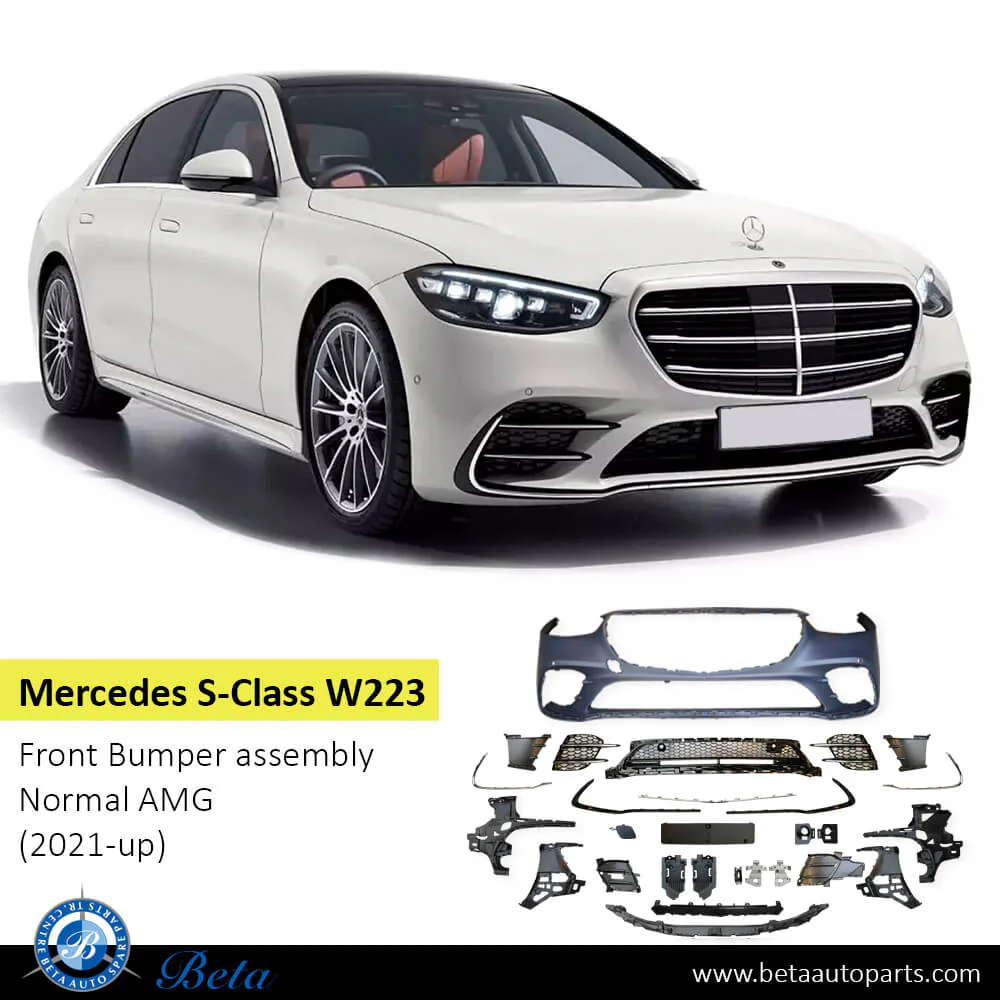 Mercedes S-Class W223 (2021-Up), Front Bumper Normal AMG (Silver), China, 2238805801 - Image 2