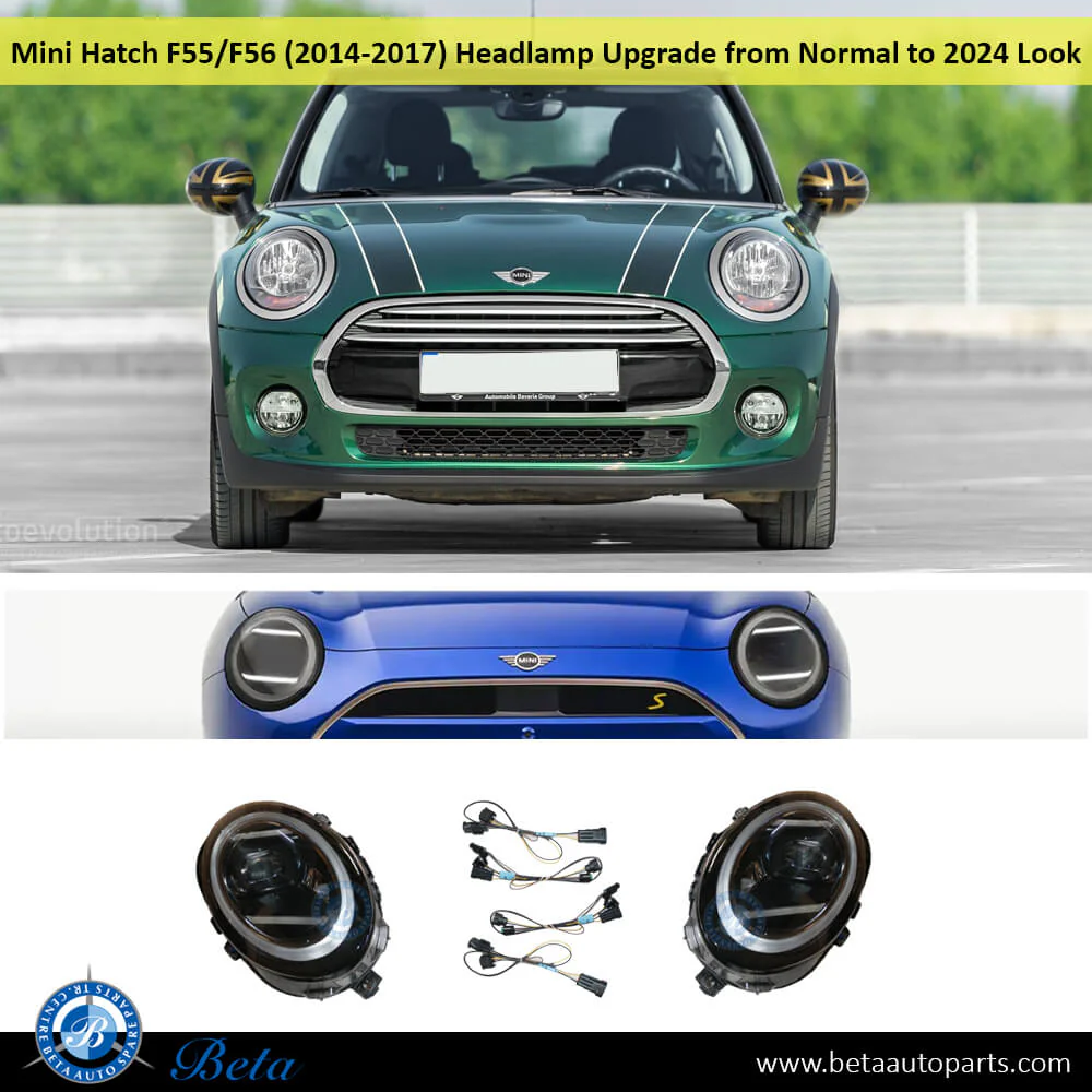Mini Hatch F55 / F56  (2014-2017), Headlamp Upgrade from Normal to 2024 Look, China, 63117298311 / 63117298312 - Image 2