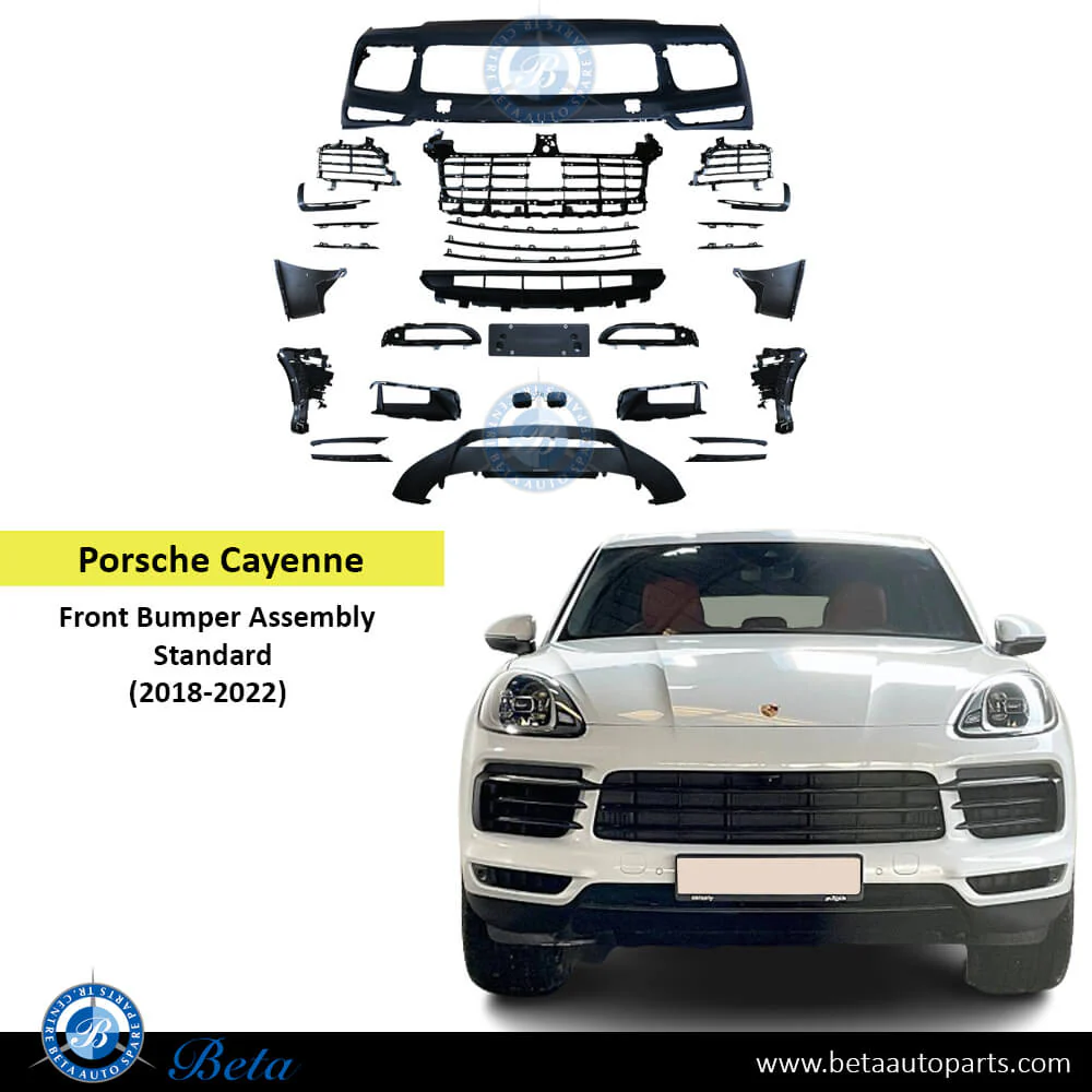 Porsche Cayenne (2018-2022), Front Bumper with Park Assist (Standard), China, 9Y0807217C - Image 2