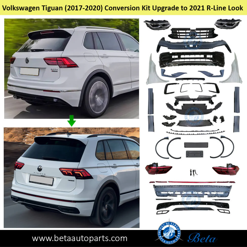 Volkswagen Tiguan (2017-2020), Body Kit Conversion Upgrade to 2021 R-Line Look, China - Image 2
