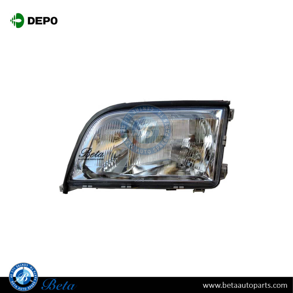 Mercedes S-Class W140 (1993-1998), Headlamp - Crystal (Left), Depo, 1408207361