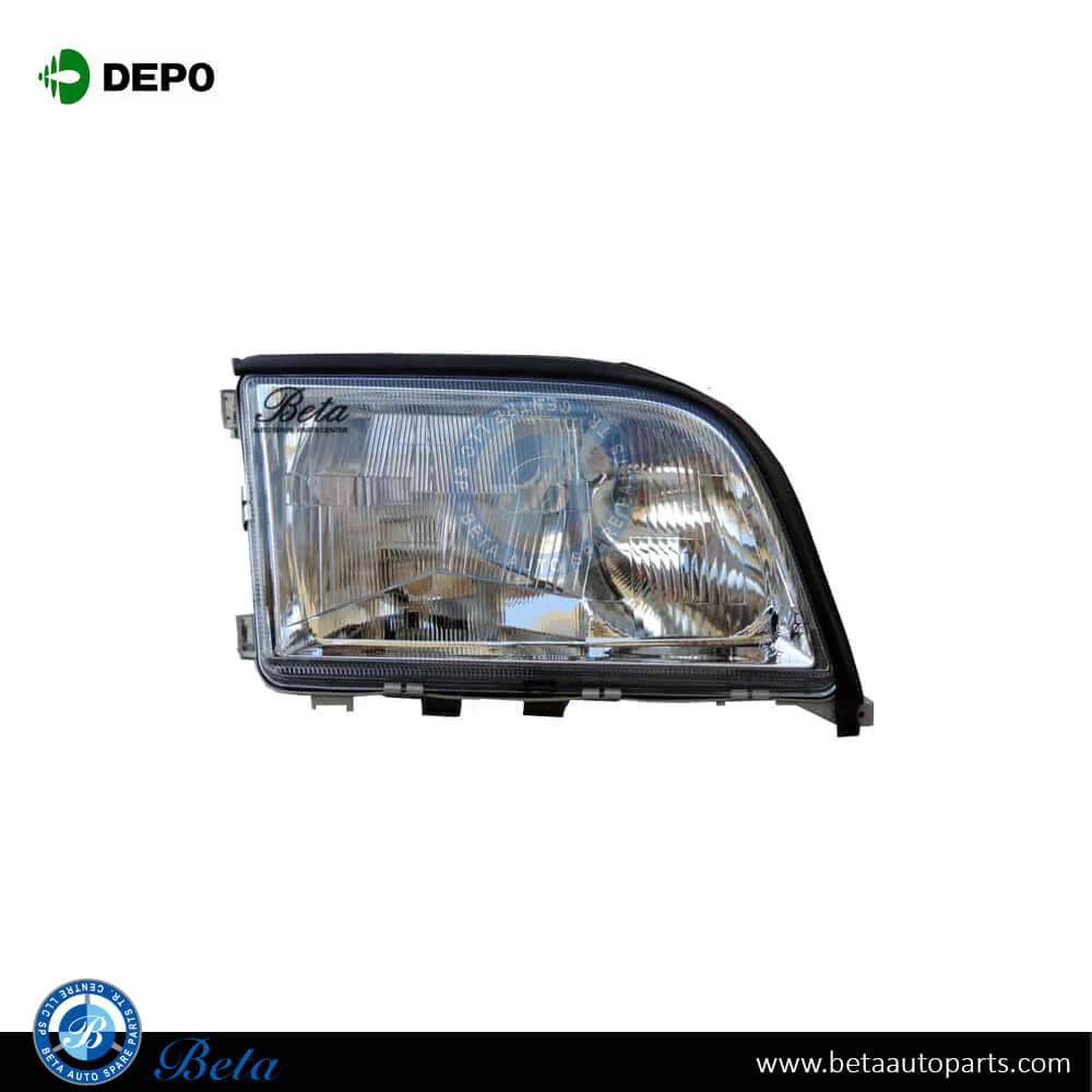 Mercedes S-Class W140 (1993-1998), Headlamp - Crystal (Right), Depo, 1408207461