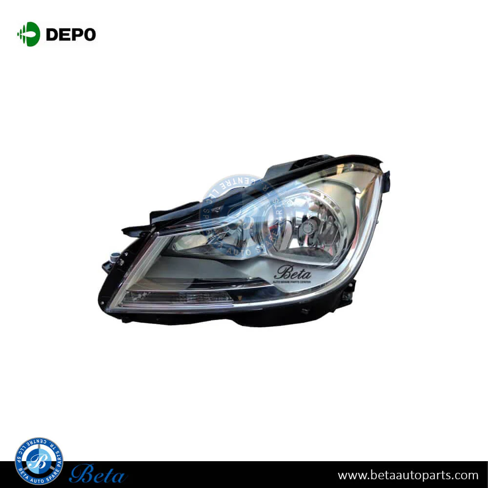 Mercedes C-Class W204 (2011-2014), Headlamp Normal - Silver (Left), Depo, 2048204959